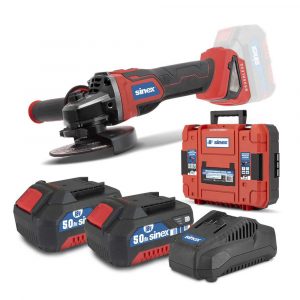 Amoladora a Batería 125mm Sinex | Incluye 2 Baterías 5.0 Ah y Maletín